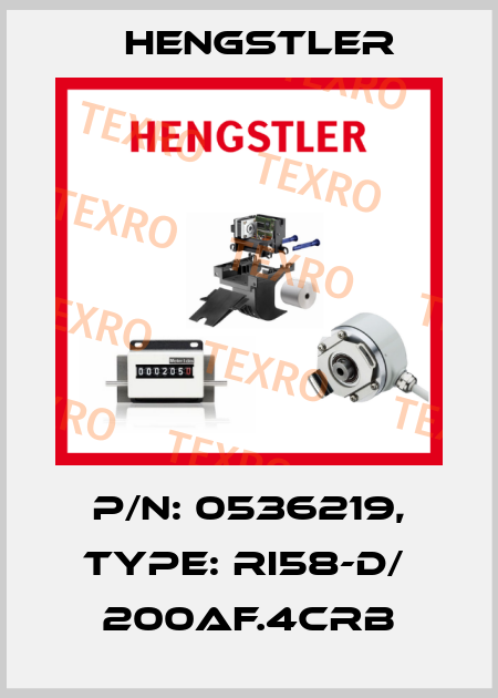 p/n: 0536219, Type: RI58-D/  200AF.4CRB Hengstler