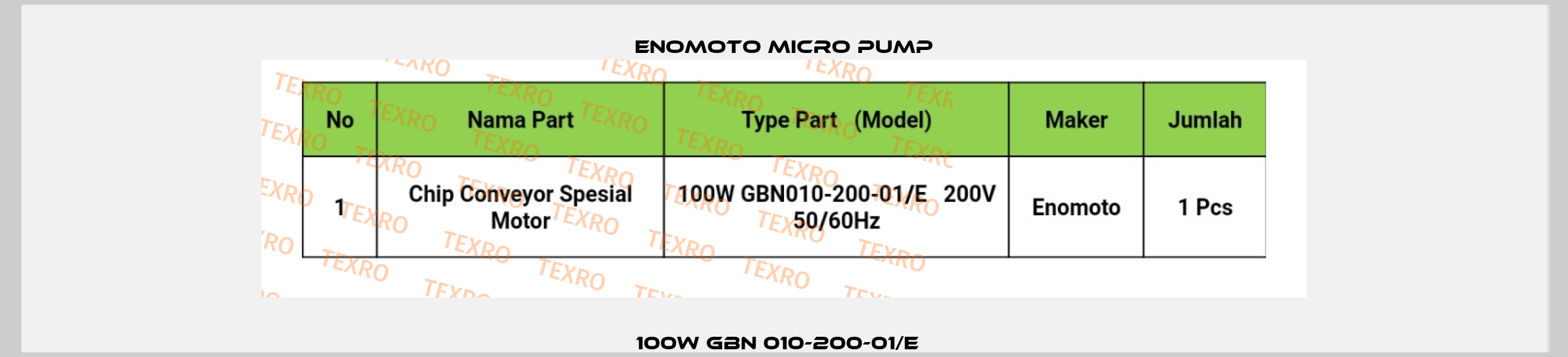 100W GBN 010-200-01/E   Enomoto Micro Pump