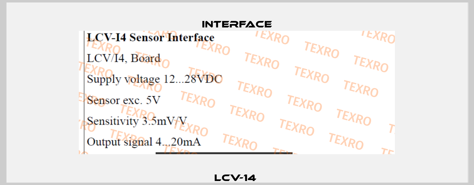 LCV-14  Interface