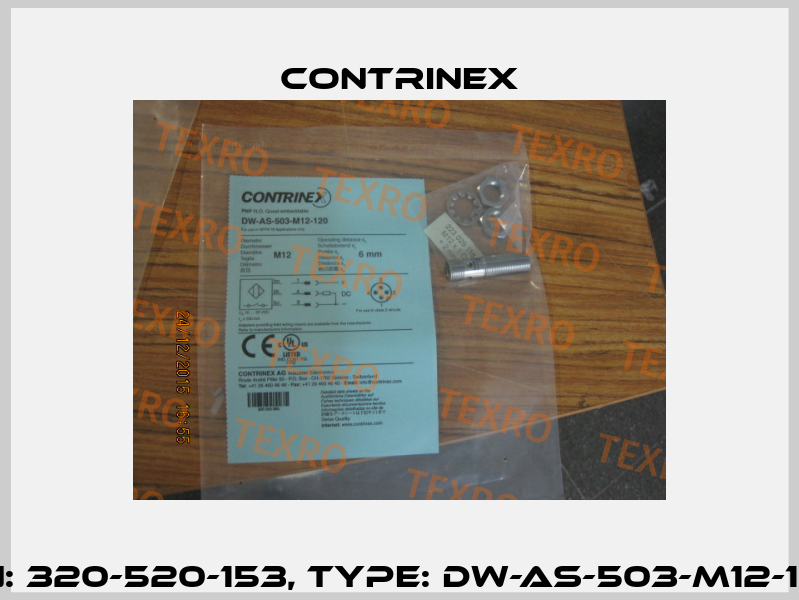 P/N: 320-520-153, Type: DW-AS-503-M12-120  Contrinex