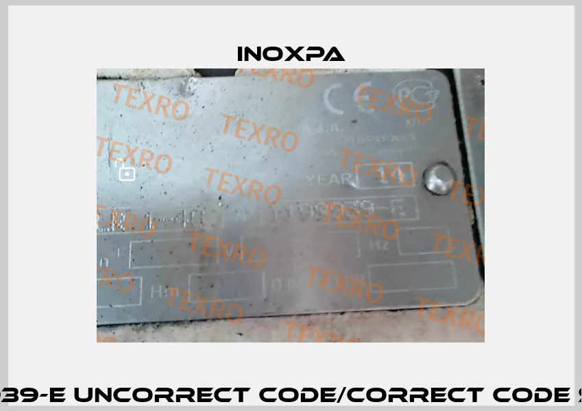 SLR 1-40 I198939-E uncorrect code/correct code SLR 1-40 DIN M Inoxpa