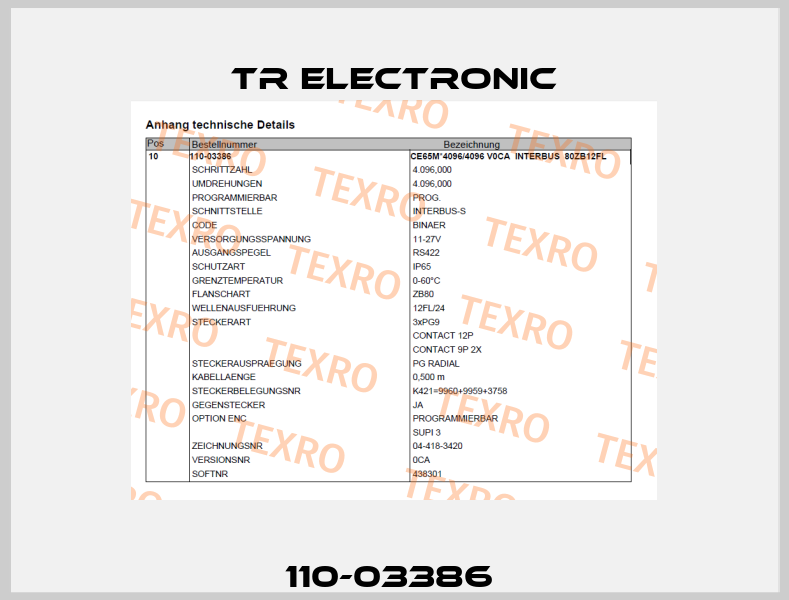 110-03386  TR Electronic