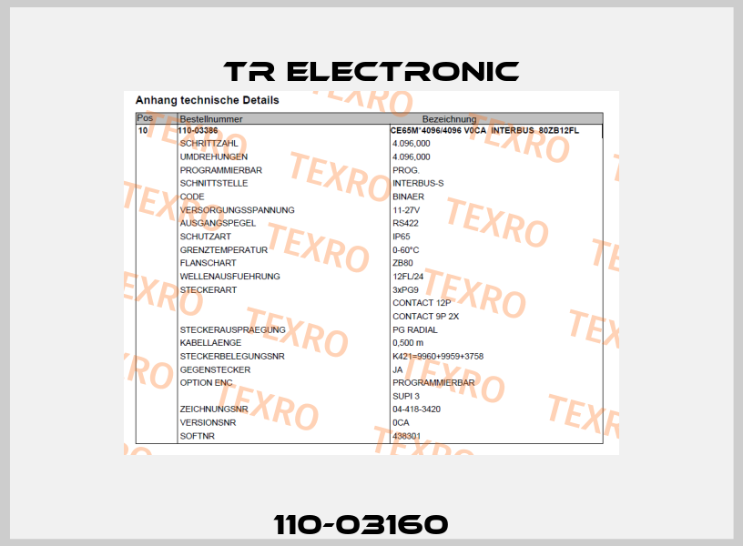 110-03160   TR Electronic