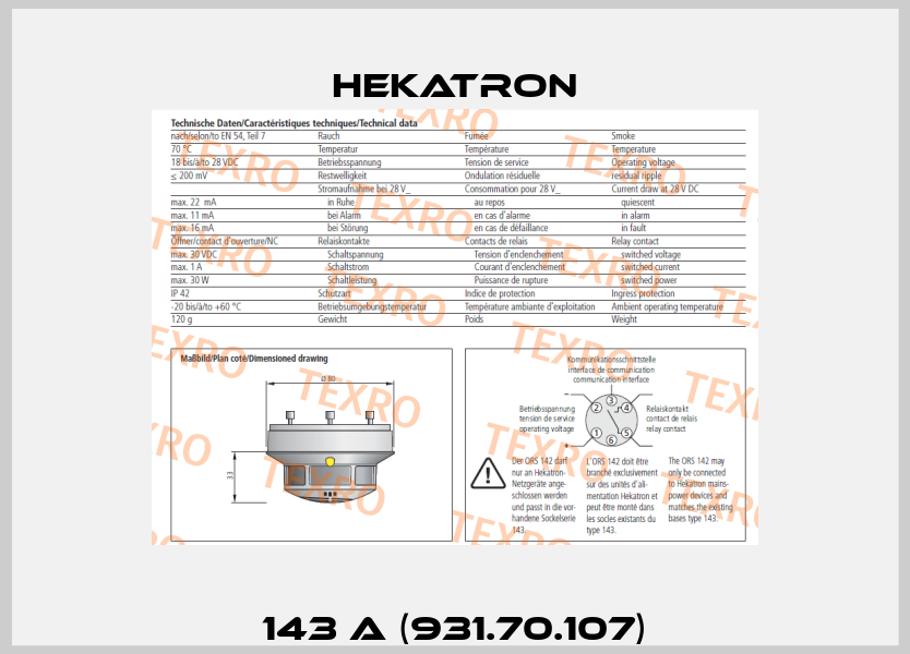 143 A (931.70.107) Hekatron