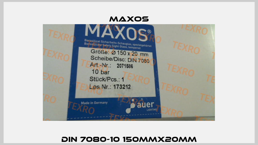 DIN 7080-10 150mmX20mm Maxos