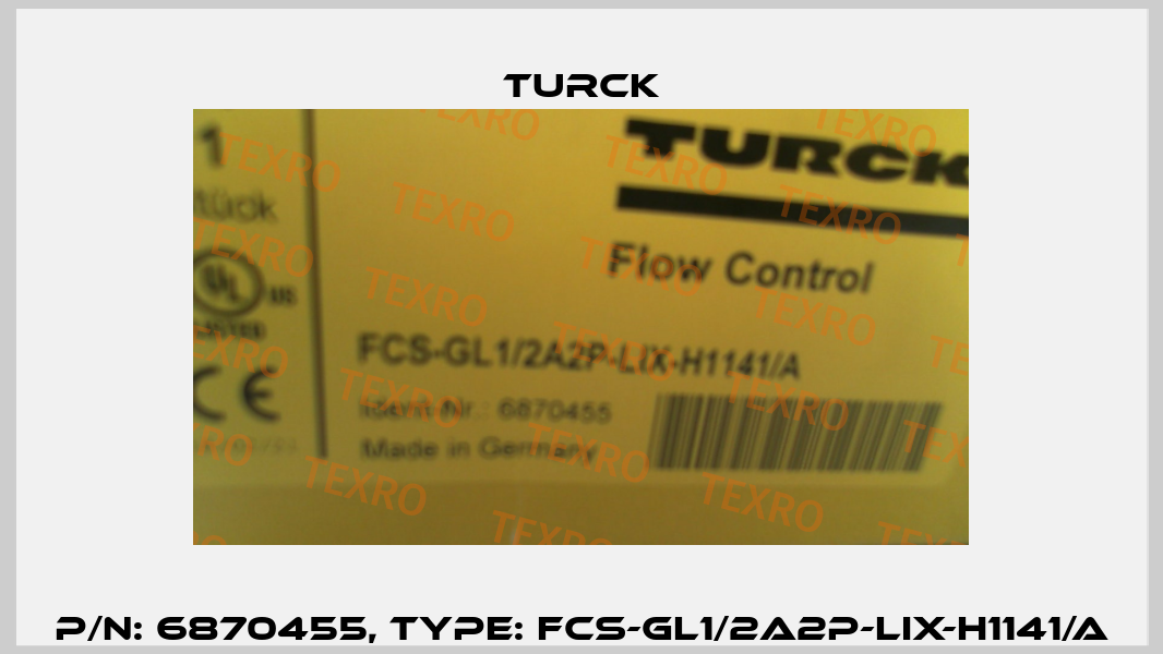 p/n: 6870455, Type: FCS-GL1/2A2P-LIX-H1141/A Turck
