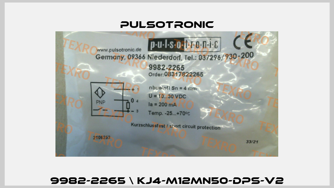 9982-2265 \ KJ4-M12MN50-DPS-V2 Pulsotronic
