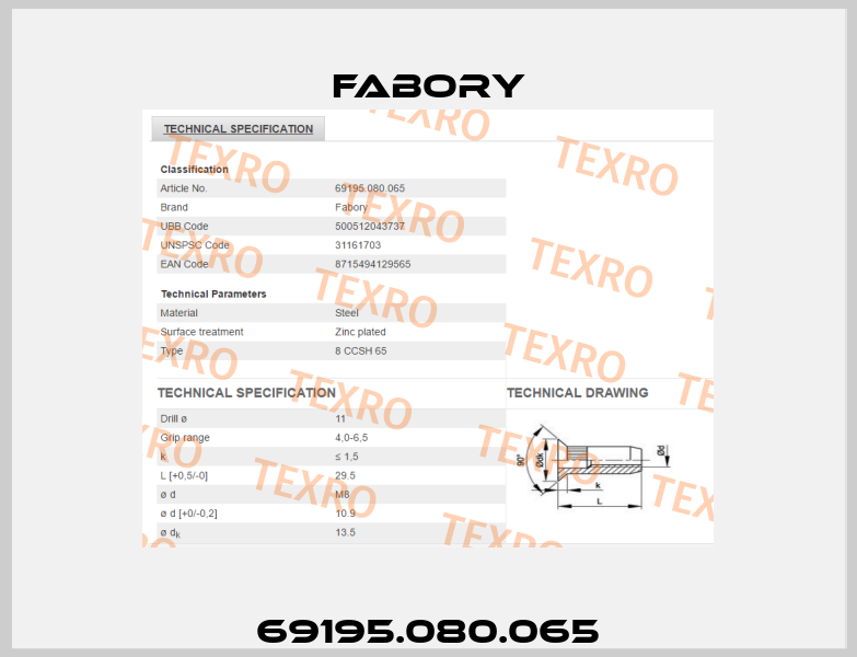 69195.080.065 Fabory