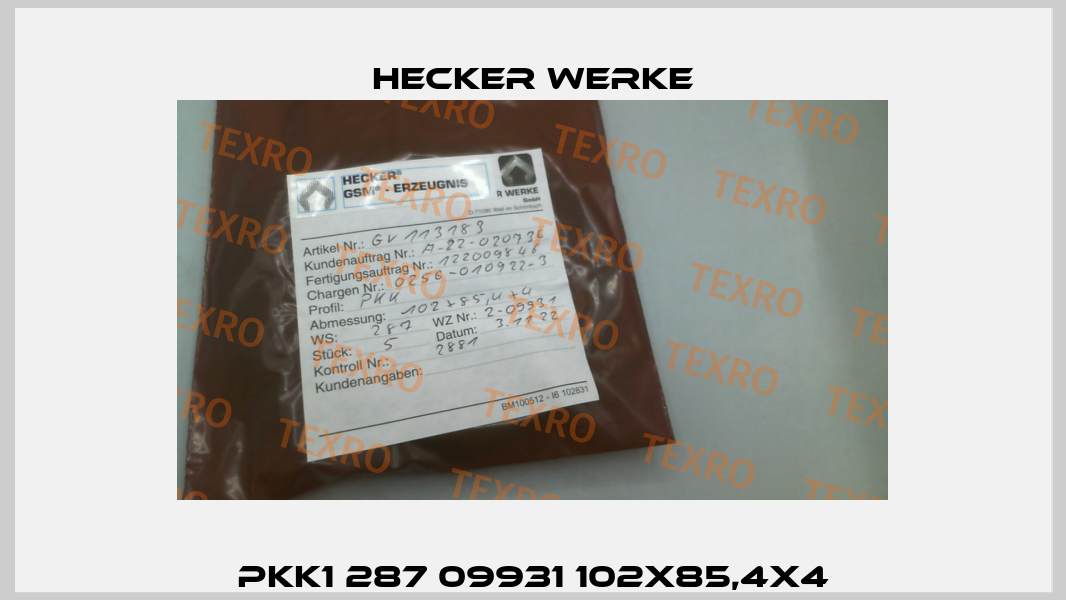 PKK1 287 09931 102x85,4x4 Hecker Werke