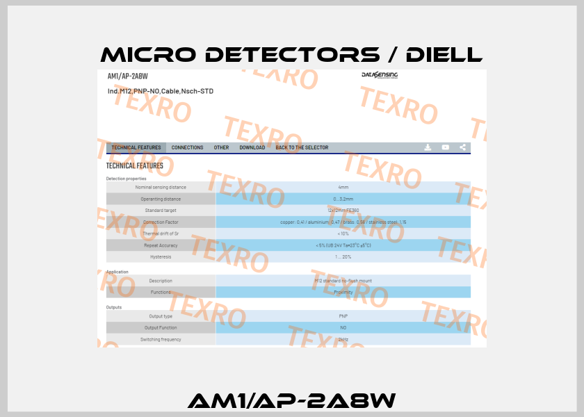 AM1/AP-2A8W Micro Detectors / Diell