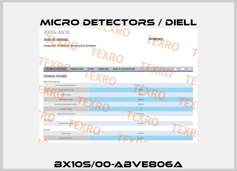 BX10S/00-ABVE806A Micro Detectors / Diell