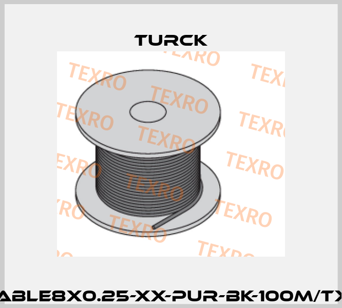 CABLE8X0.25-XX-PUR-BK-100M/TXL Turck