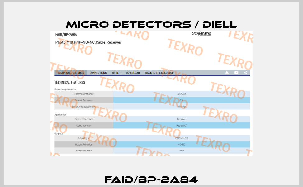 FAID/BP-2A84 Micro Detectors / Diell