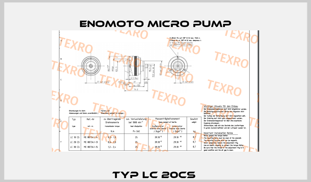 Typ LC 20CS  Enomoto Micro Pump