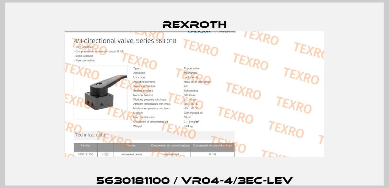 5630181100 / VR04-4/3EC-LEV Rexroth