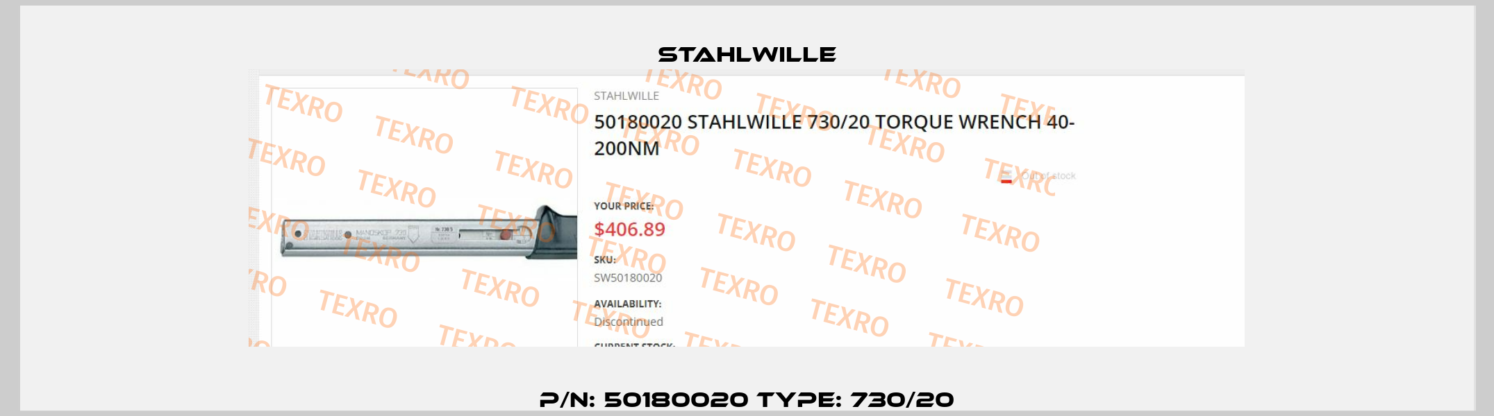 P/N: 50180020 Type: 730/20 Stahlwille