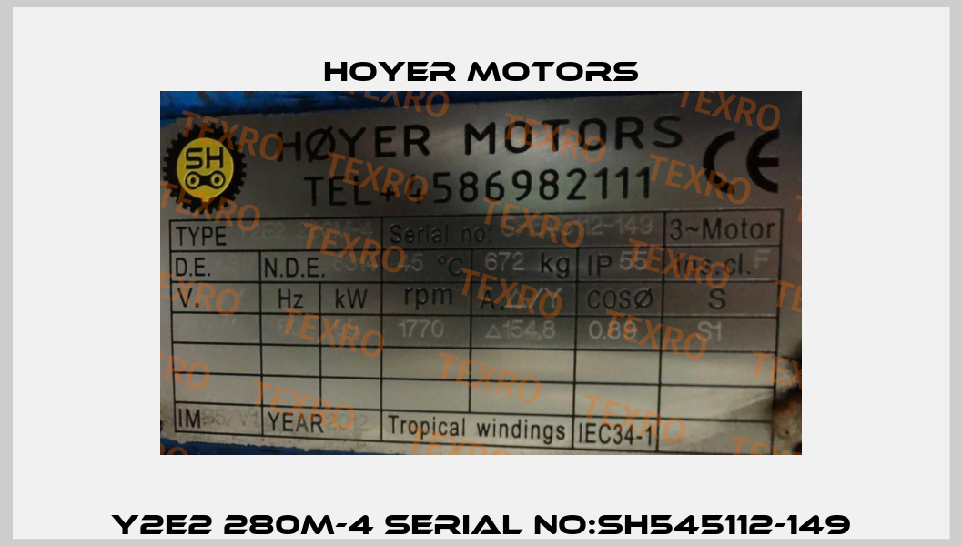 Y2E2 280M-4 Serial No:sh545112-149 Hoyer Motors