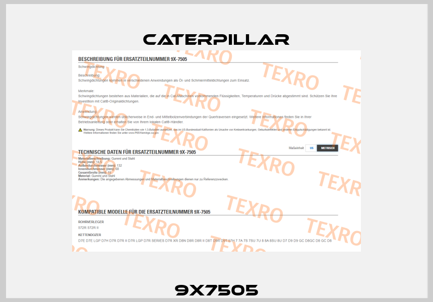 9X7505 Caterpillar