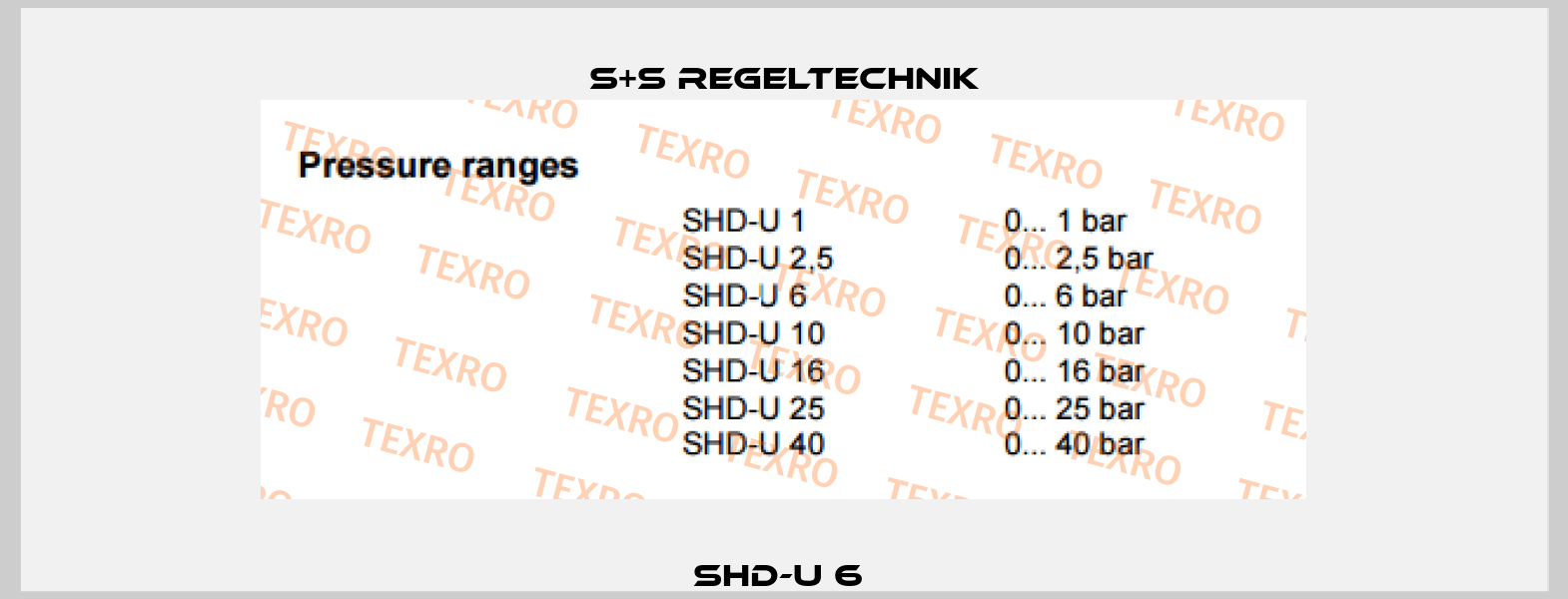 SHD-U 6  S+S REGELTECHNIK